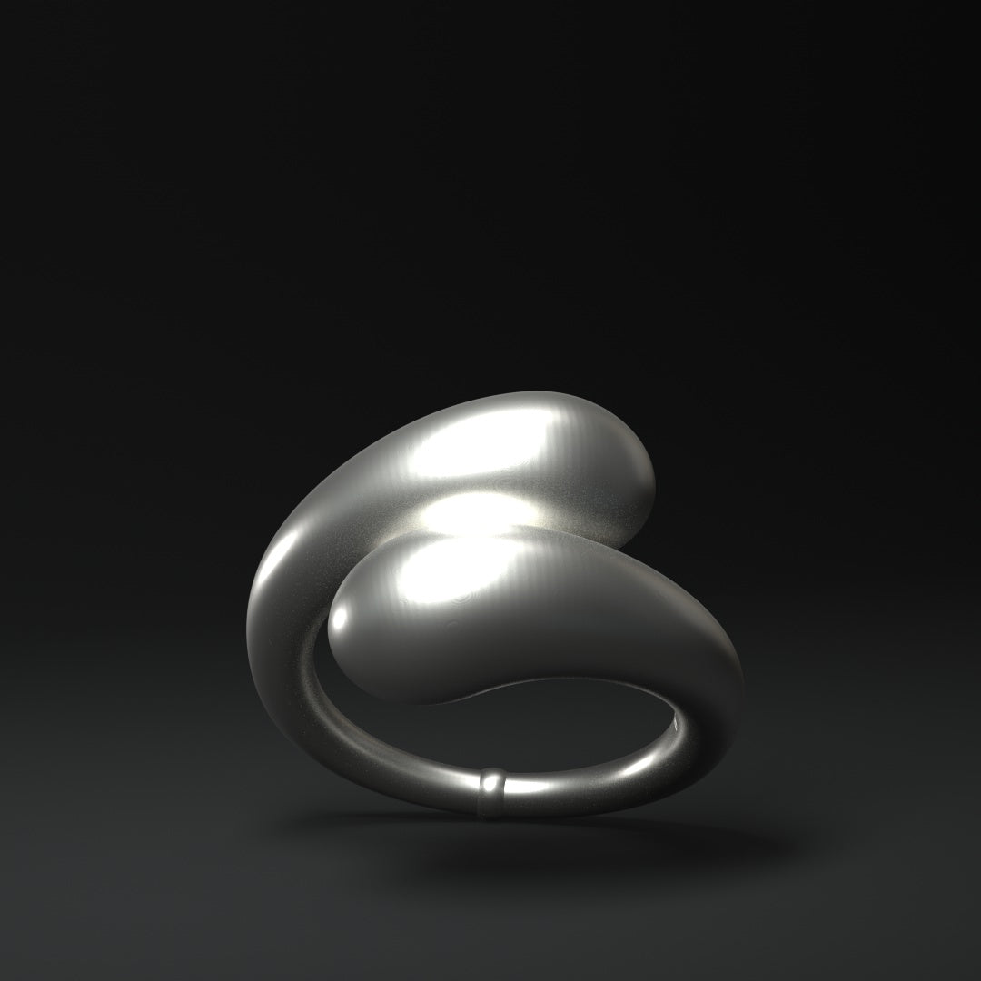  Silver ring "Helix-Drops "