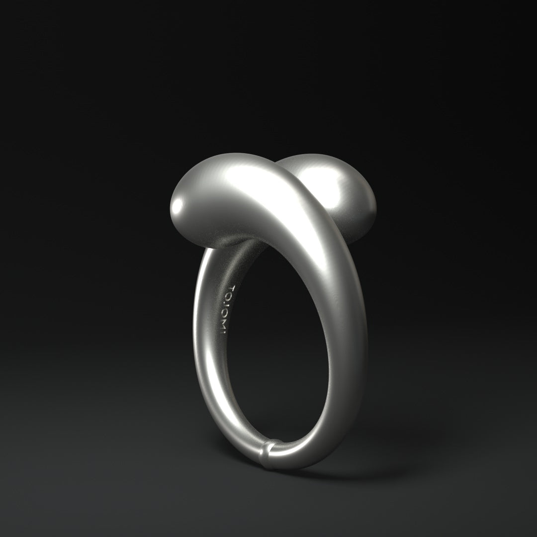  Silver ring "Helix-Drops "