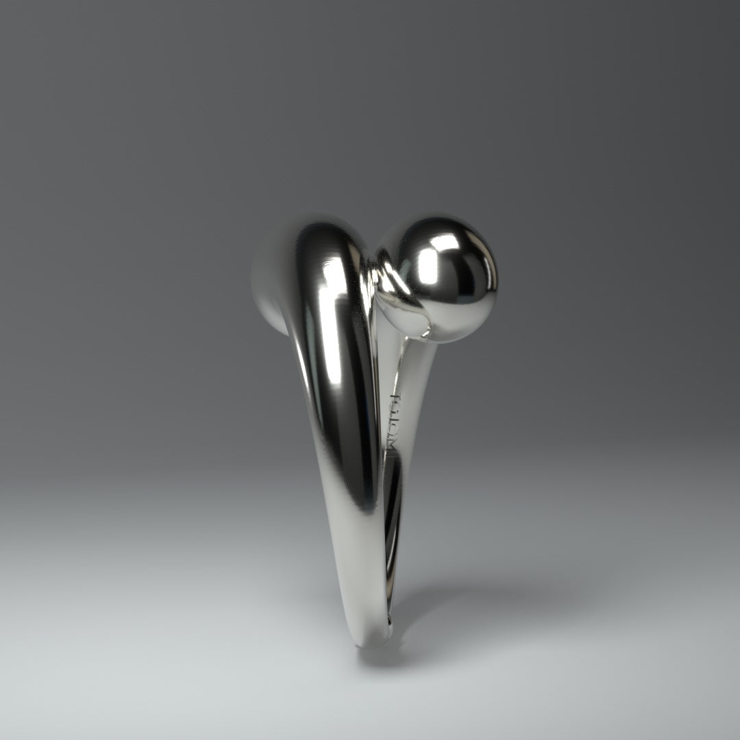  Silver ring "Helix-Drops "