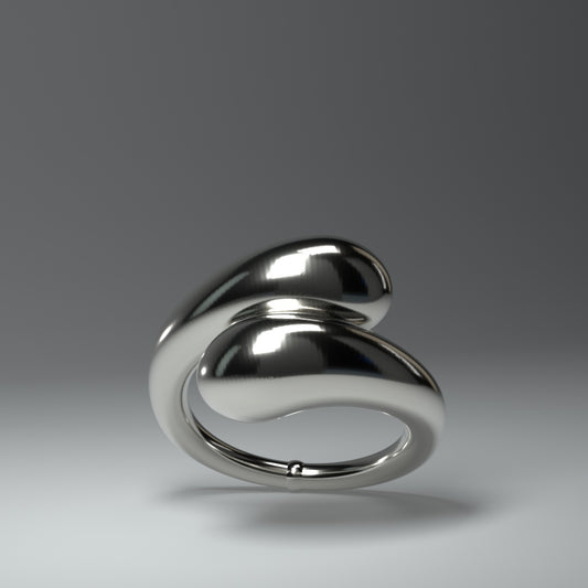  Silver ring "Helix-Drops "