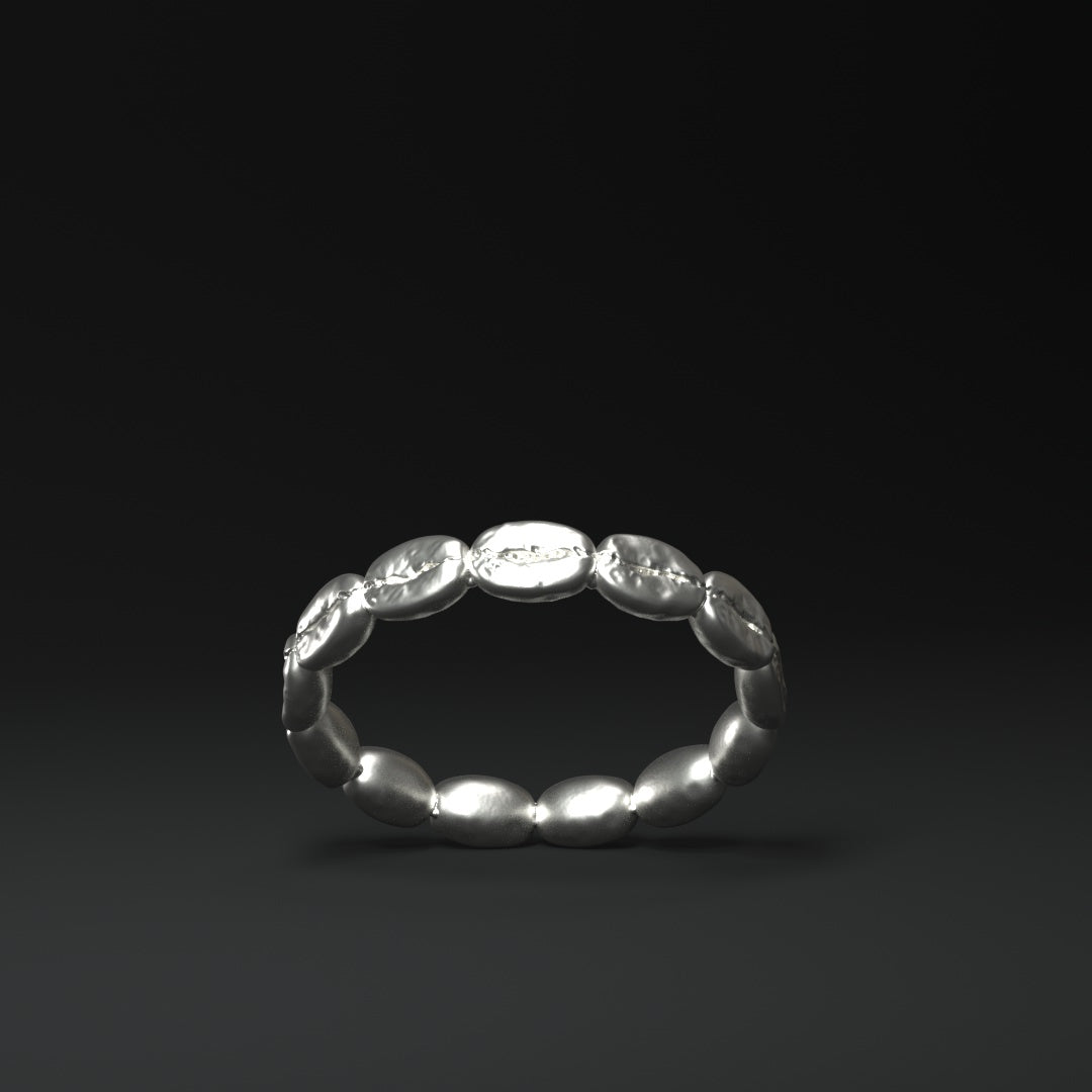  Ring "13 silver coffee beans"