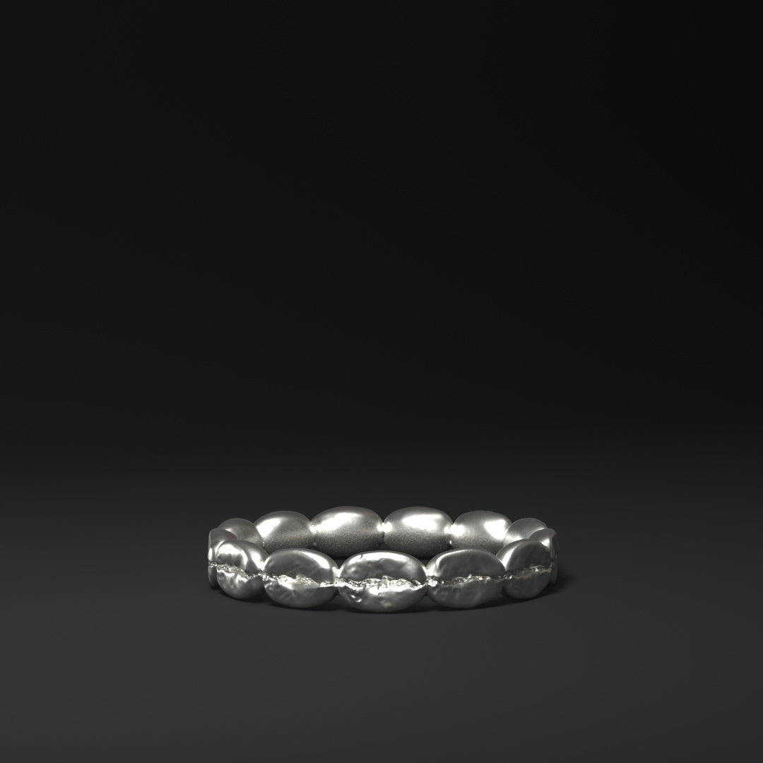  Ring "13 silver coffee beans"