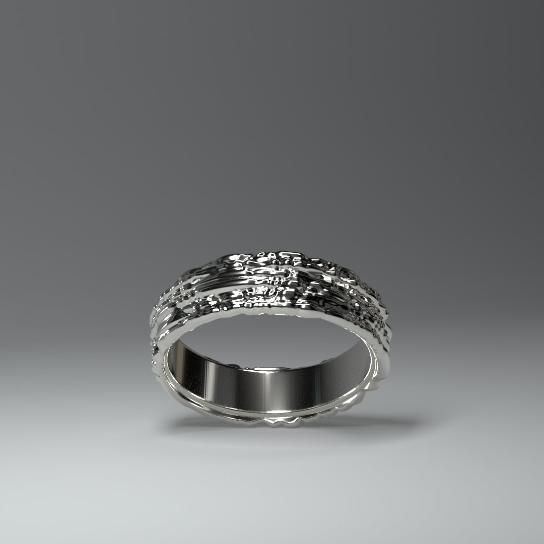 Bague en argent "sentiers bruyants"