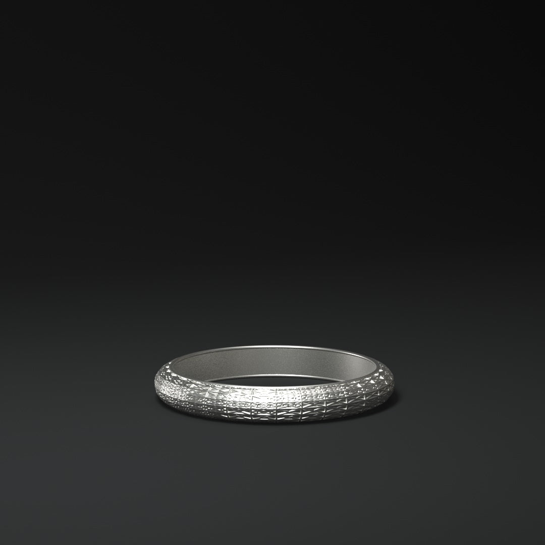 Bague argent "sweeped spline pattern"