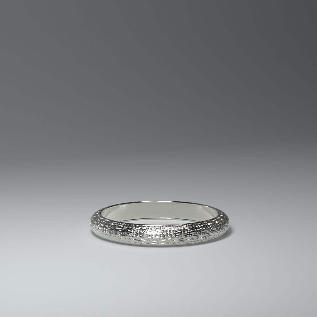 Bague argent "sweeped spline pattern"