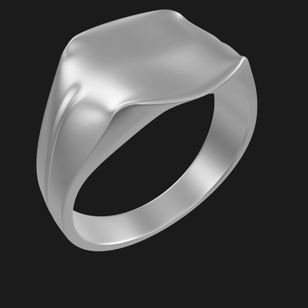 925 Sterling Silver Ring "slick" silber glanz in 3D-Darstellung