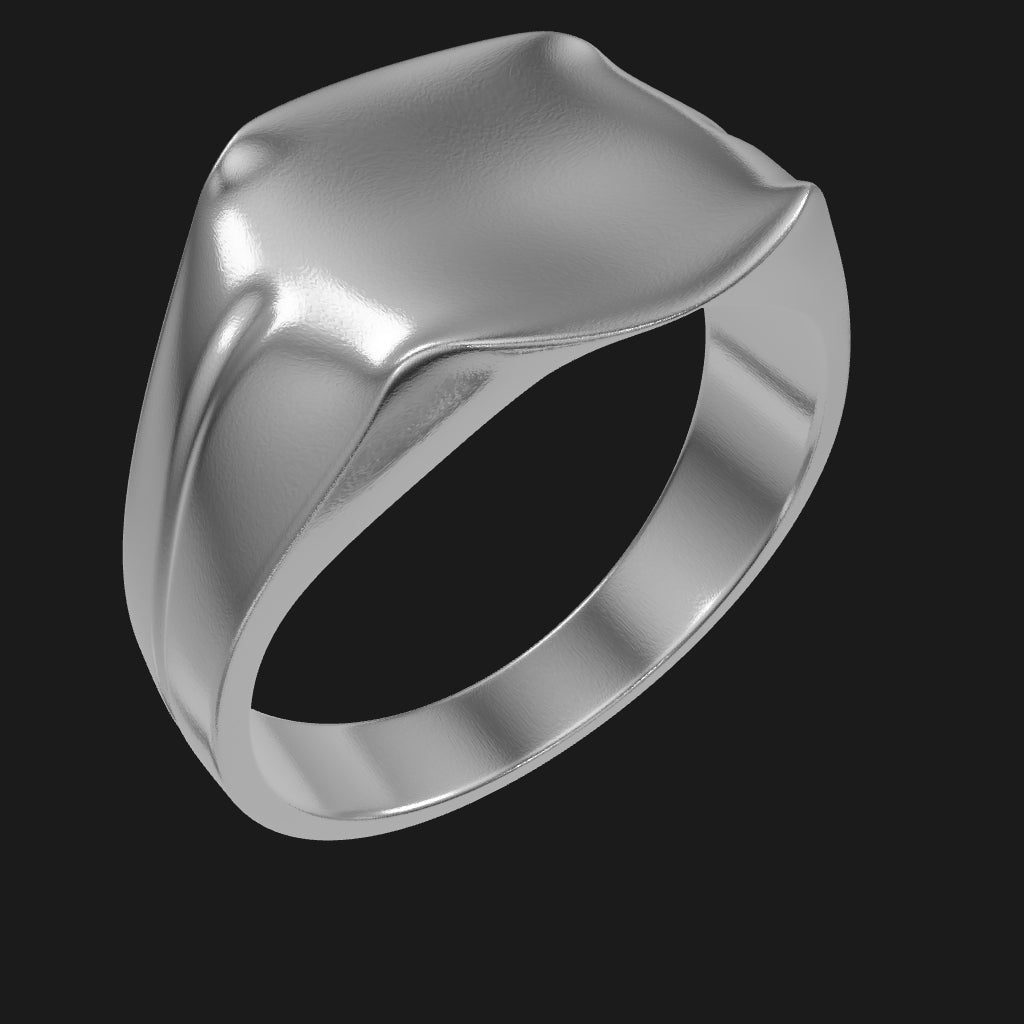 925 Sterling Silver Ring "slick" silber hochglanz in 3D-Darstellung